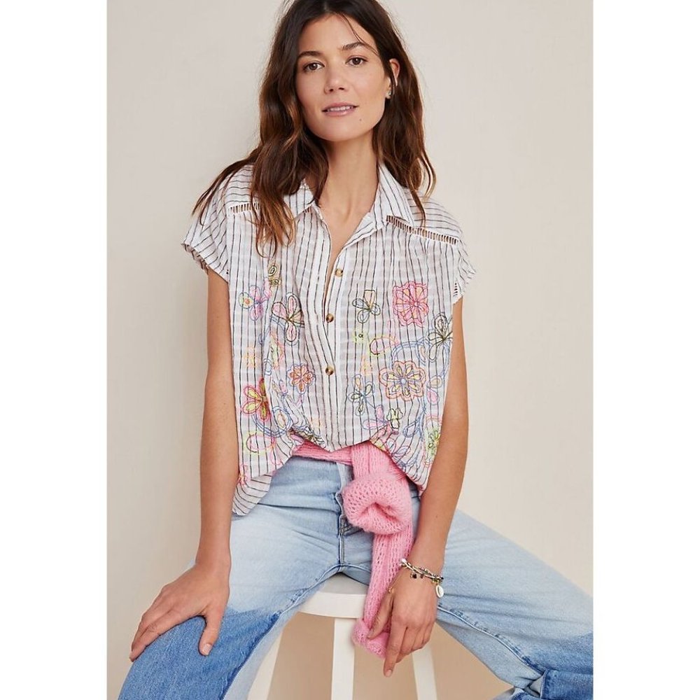 Pilcro and the Letterpress | NWT Serena Henley Top